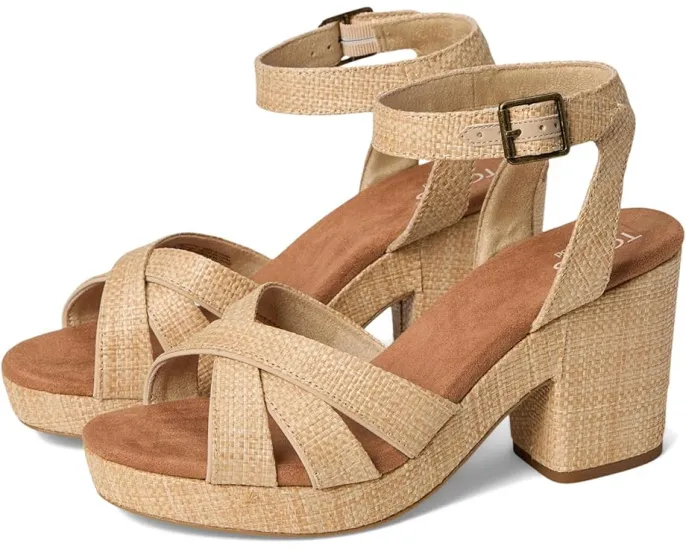 Босоножки TOMS Majorca Strappy на каблуке с ремешками и замшевым верхом