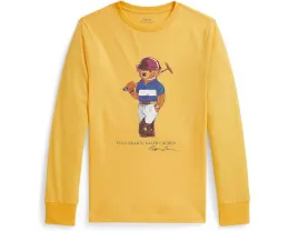 Хлопковая футболка Polo Ralph Lauren Kids с длинным рукавом и медвежонком для детей постарше