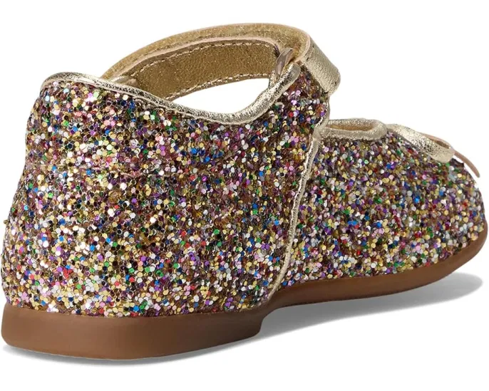 Балетки Naturino для девочек с блестками и ремешком на липучке