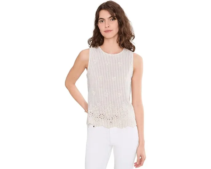 Блуза Vince Camuto без рукавов с круглым вырезом и вышивкой