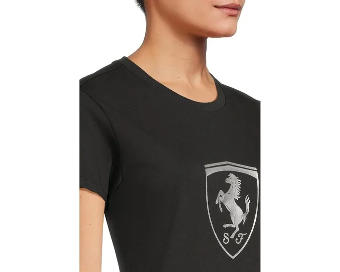 Футболка PUMA Scuderia Ferrari Tonal Shield с круглым вырезом