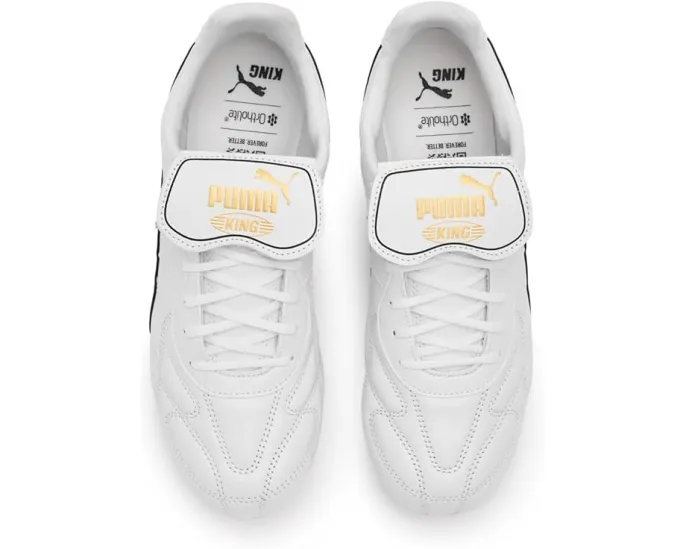 Бутсы PUMA King Top Firm AG из мягкой телячьей кожи с язычком-клапаном