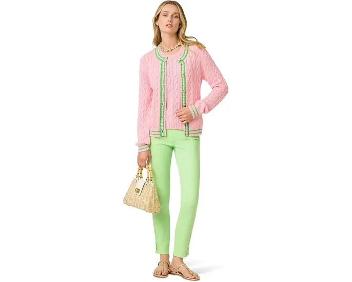 Кардиган с круглой горловиной Lilly Pulitzer Brockton в рубчик с полосками
