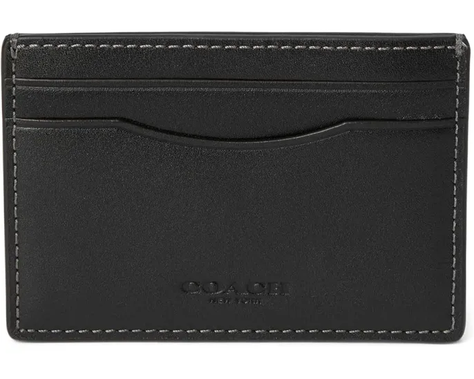 Картхолдер COACH с клипсой для денег из натуральной зернистой кожи