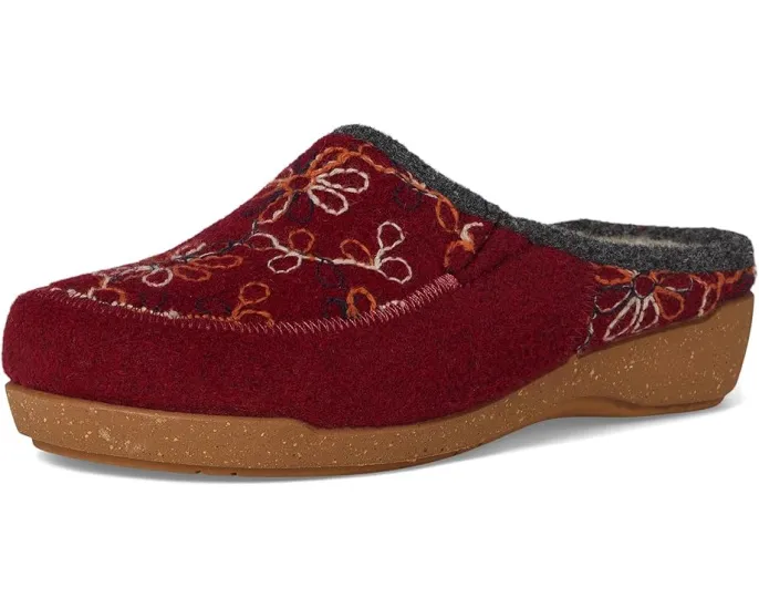 Тапочки Woolflower с ручной вышивкой и меховой подкладкой от Taos Footwear