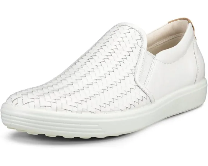 ECCO Soft 7 Woven Slip-On II женские мокасины из цельнозерновой кожи