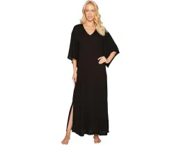 Кафтан N by Natori Congo с V-образным вырезом и атласной отделкой