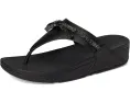 Сандалии FitFlop Lulu Glitz-bow с кожаным верхом и стразовым бантом
