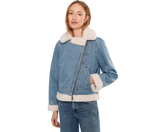 Джинсовая косуха Levi's с подкладкой Sherpa в стиле мотокуртки