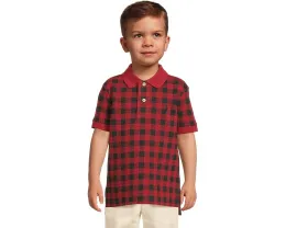 Хлопковая поло Buffalo Check в сетку Polo Ralph Lauren Kids для малышей и младших детей