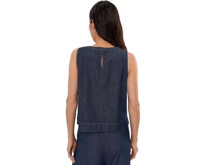 Топ Eileen Fisher из легкого органического денима с круглым вырезом