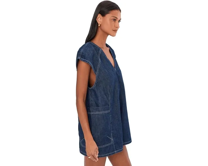 Комбинезон Free Fall Denim из легкого денима с V-образной спинкой и регулируемыми завязками