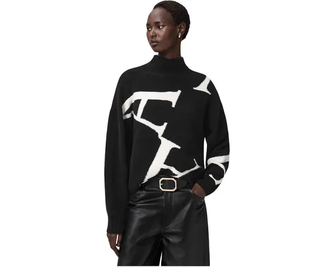 Свитер AllSaints A Star Jumper с воротником-стойкой из смеси шерсти