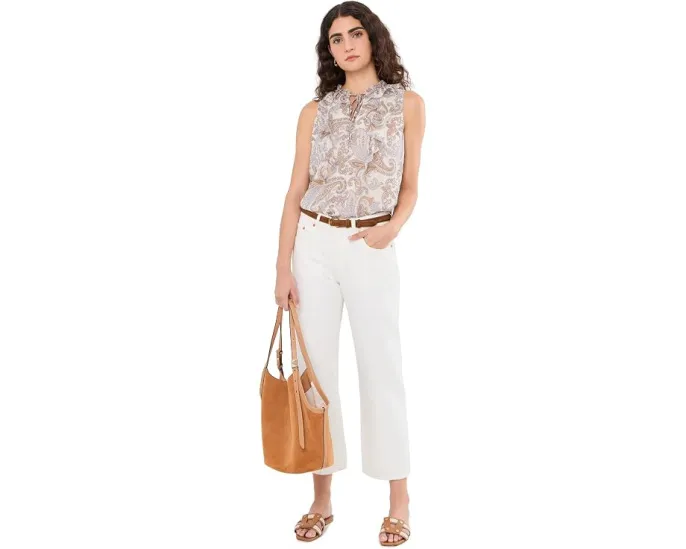 Блуза из жоржета с узором пейсли и оборками Lauren Ralph Lauren