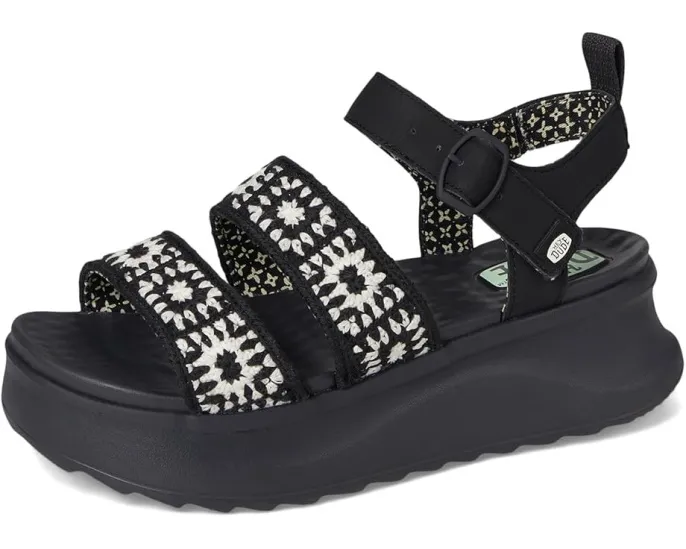 Сандалии Hey Dude Delray Buckle Cottage Crochet с пряжкой и принтованной подкладкой