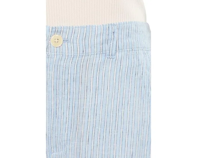 Брюки карго Pinstripe Linen Wide-Leg Lauren Ralph Lauren из льна в полоску