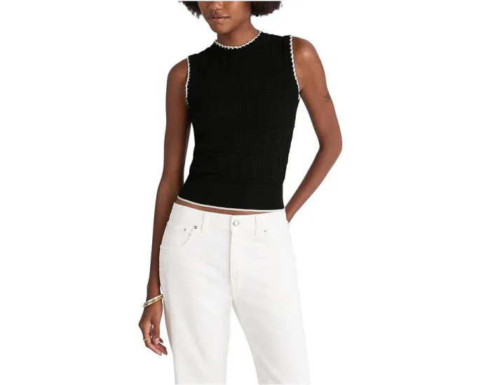 Топ Madewell Femme Peplum с баской и контрастной строчкой