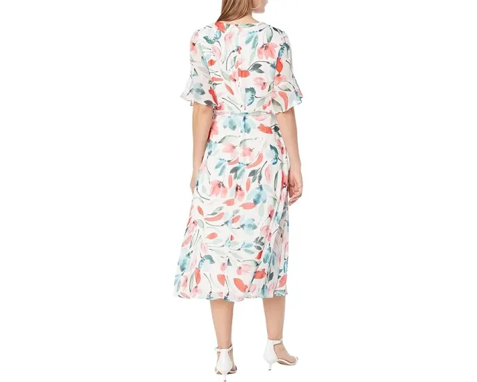 DKNY короткое платье с оберткой и коротким рукавом