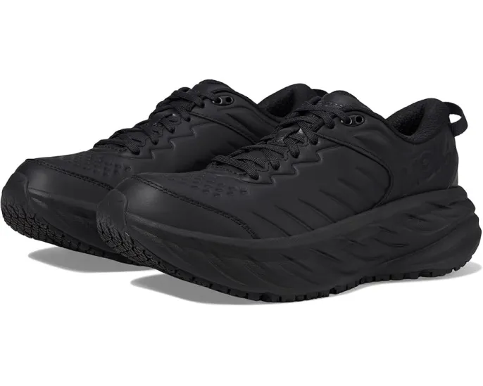 Кроссовки Hoka Bondi Slip Resistant с максимальной амортизацией и водостойкой кожей