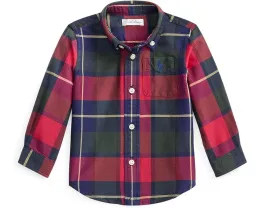Рубашка Polo Ralph Lauren Kids Plaid Cotton Oxford для младенцев в клетку