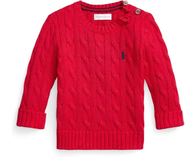 Свитер из хлопка с рельефной резинкой Polo Ralph Lauren Kids для младенцев