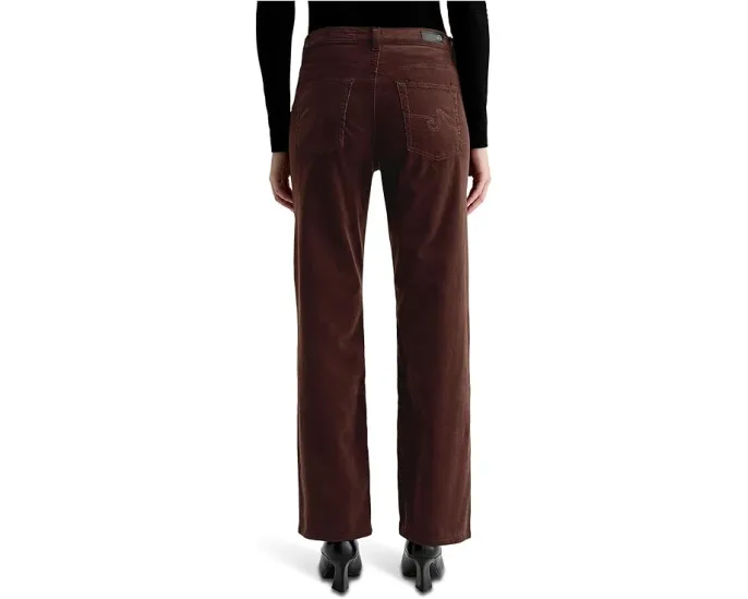 Прямые джинсы AG Jeans Brinley со средней посадкой в цвете Coffee Bean