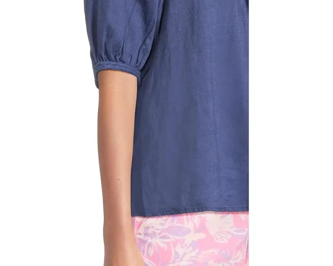 Блуза Lilly Pulitzer Calais Short Sleeve из льна с коротким рукавом