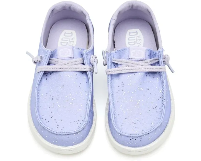 Детские лоферы Hey Dude Kids Wendy Print с округлым носком и технологией Flex & Fold