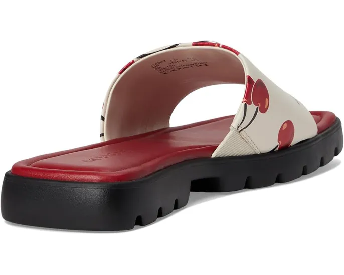 Сандалии Florence с вишневым принтом от COACH из кожи на подошве EVA