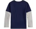 Хлопковая футболка Logo с эффектом слоев Polo Ralph Lauren Kids для малышей и младших детей