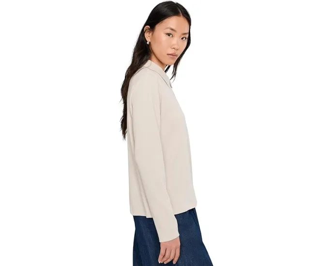 Топ с застежкой хенли из плиссированного джерси Eileen Fisher