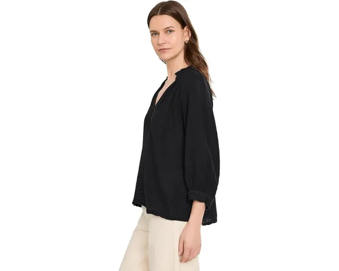 Топ Michael Stars Kali с рукавом 3/4 и рюшами на V-образном вырезе