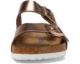 Сандалии Birkenstock Arizona Soft Footbed из металлизированной кожи с пробковой стелькой
