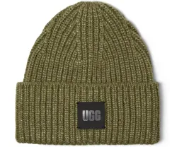 UGG объемная шапка бини с крупной резинкой и фирменным лейблом