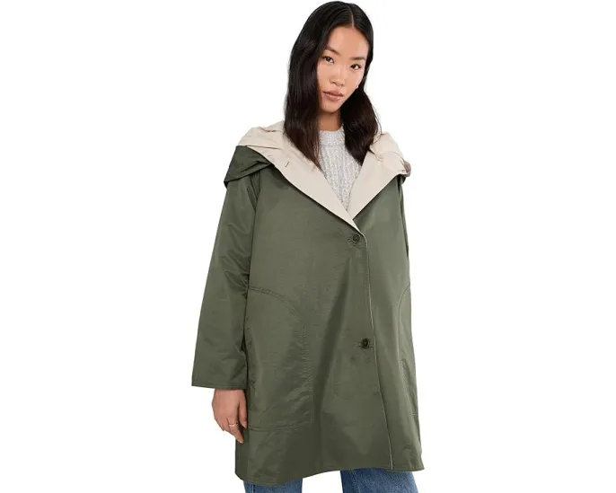 Двустороннее пальто с капюшоном из хлопка и нейлона Eileen Fisher