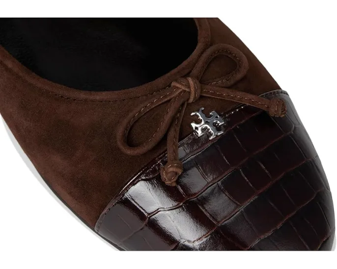 Балетки Tory Burch Cap Toe с бантом и контрастным мыском