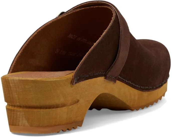 Sanita Hedi Сабо из замши на деревянной подошве с пряжкой