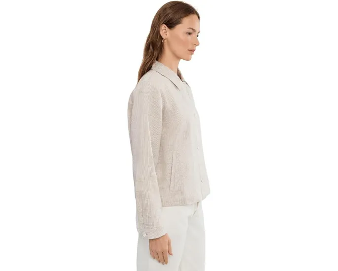 Куртка Eileen Fisher с воротником и полосками из органического льна