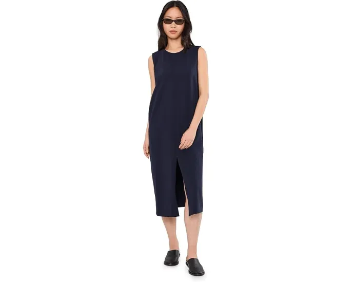Платье Eileen Fisher Petite с круглым вырезом из пима-хлопка и стрейч-джерси