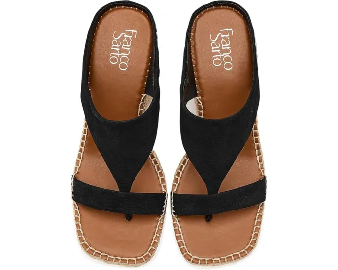 Сандалии Farren Espadrille с клиновидным каблуком и кожаным верхом от Franco Sarto