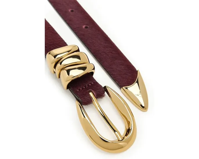 Ремень Madewell с тремя металлическими шлевками из кожи теленка