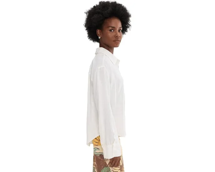 Блуза Linen Laurel Free People с корсетным силуэтом и вышивкой