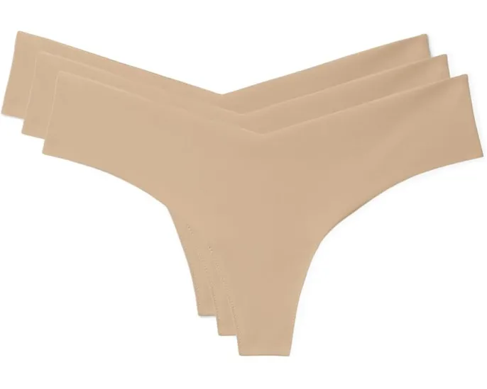 Набор Commando Classic Thong из 3 стрингов с необработанным краем