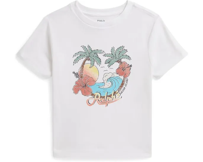 Футболка Polo Ralph Lauren Kids с графическим принтом из хлопкового джерси