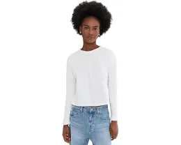 Укороченная футболка Lilla P Cropped Boyfriend с длинным рукавом и свободным кроем