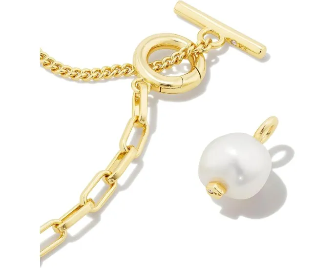 Колье Kendra Scott Leighton Pearl Chain с жемчужным шармом