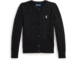 Детский кардиган Polo Ralph Lauren Kids с мелкой резинкой и металлическим эффектом
