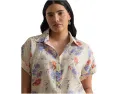 Рубашка Lauren Ralph Lauren Plus Size свободного кроя с цветочным принтом
