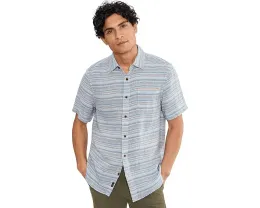 Рубашка Faherty Short Sleeve Palma Linen Shirt из 100% льна с накладным карманом