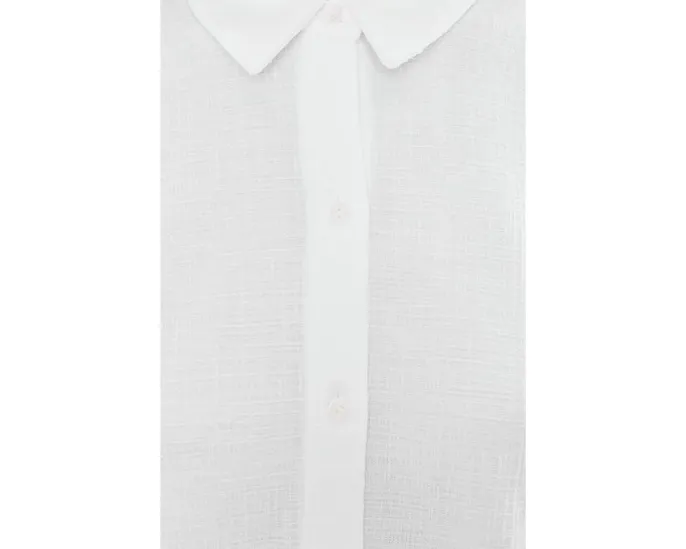 Рубашка Eileen Fisher из стрейч-джерси с перекрестным переплетением и классическим воротником